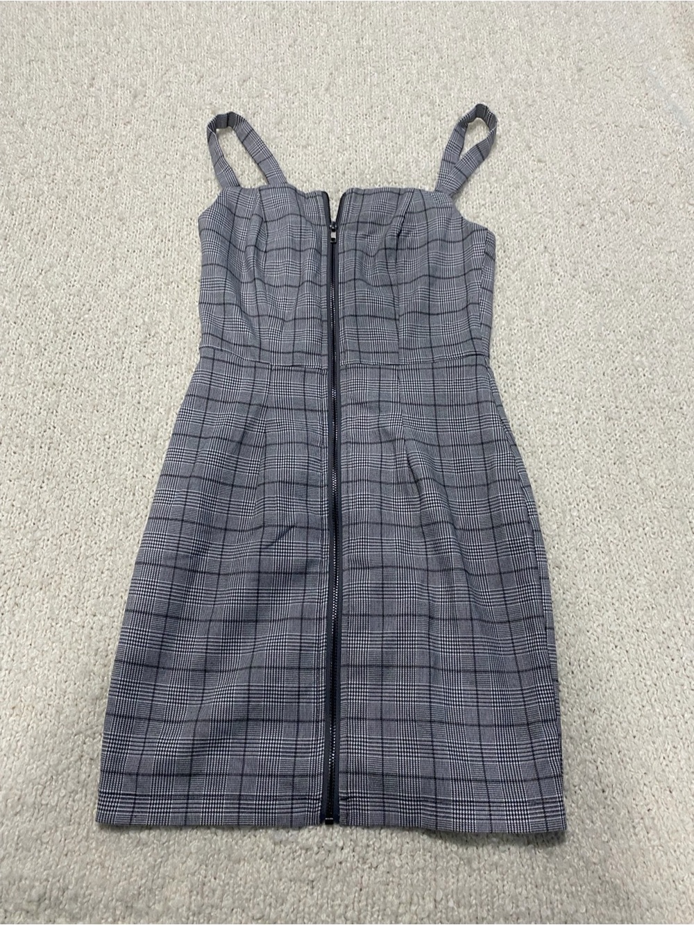 Kingston Grey Plaid Zip-Front Sheath Dress